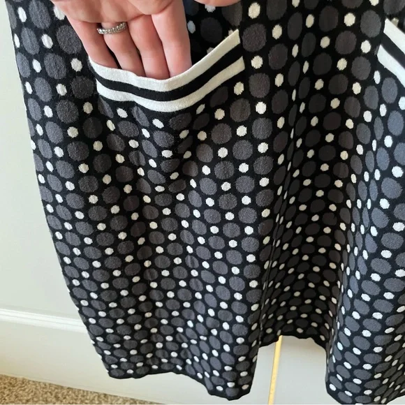 Boden Polka Dot Black and Gray Sweater Dress Size 16 - Picture 14 of 16